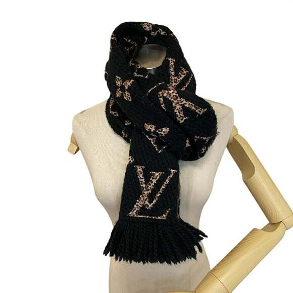 LOUIS VUITTON M75885 Echarpe Giant Monogram Jungle Scarf Black Women's - Picture 11 of 11